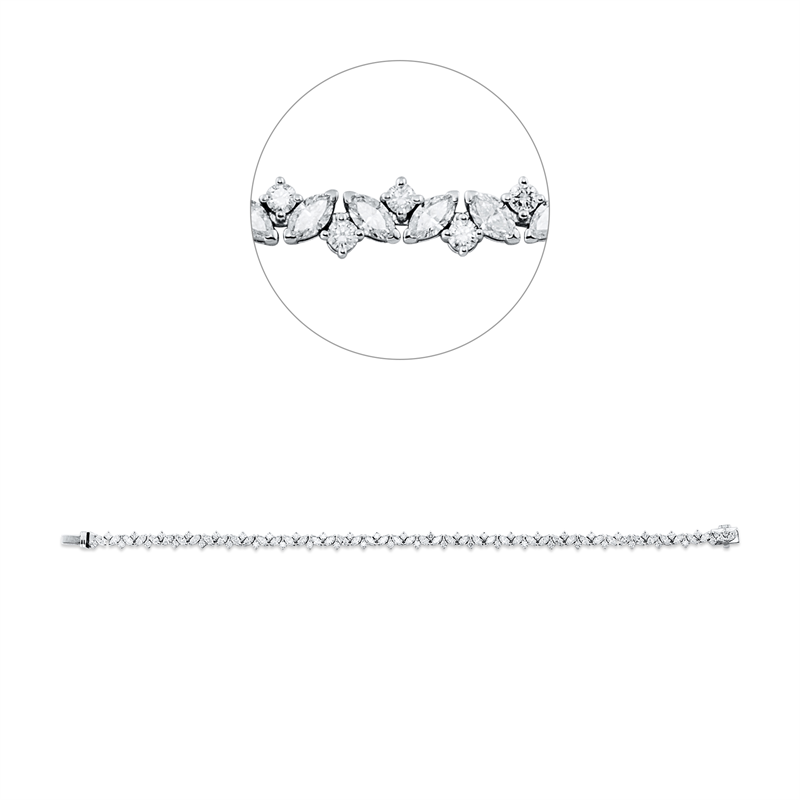 Armband    aus 950/-Platin Weißgold Platin 950 mit 96 Diamanten 4