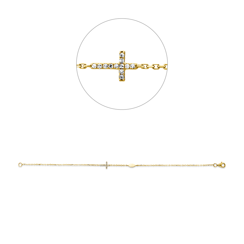 Armband    aus 585/-14 Karat Gelbgold mit 12 Diamanten 0