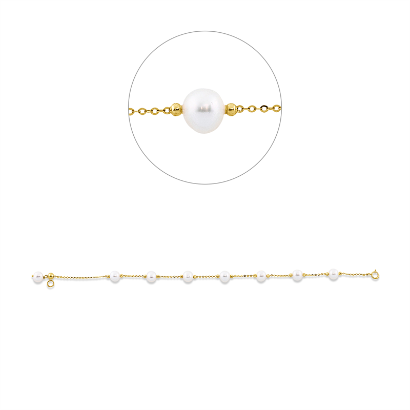 Armband   mit Süßwasserperle aus 750/-18 Karat Gelbgold  