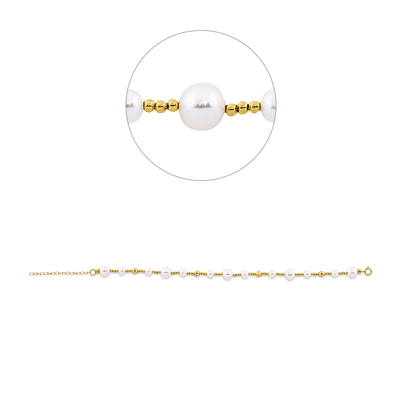 Armband   mit Süßwasserperle aus 750/-18 Karat Gelbgold  