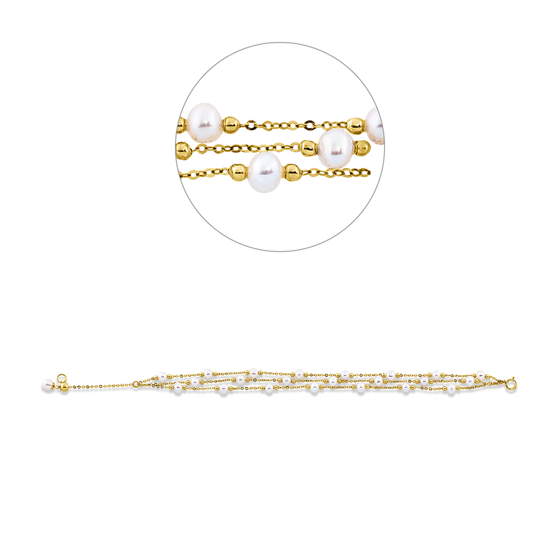 Armband   mit Süßwasserperle aus 750/-18 Karat Gelbgold  