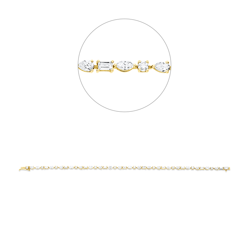 Armband    aus 750/-18 Karat Gelbgold mit 42 Diamanten 3