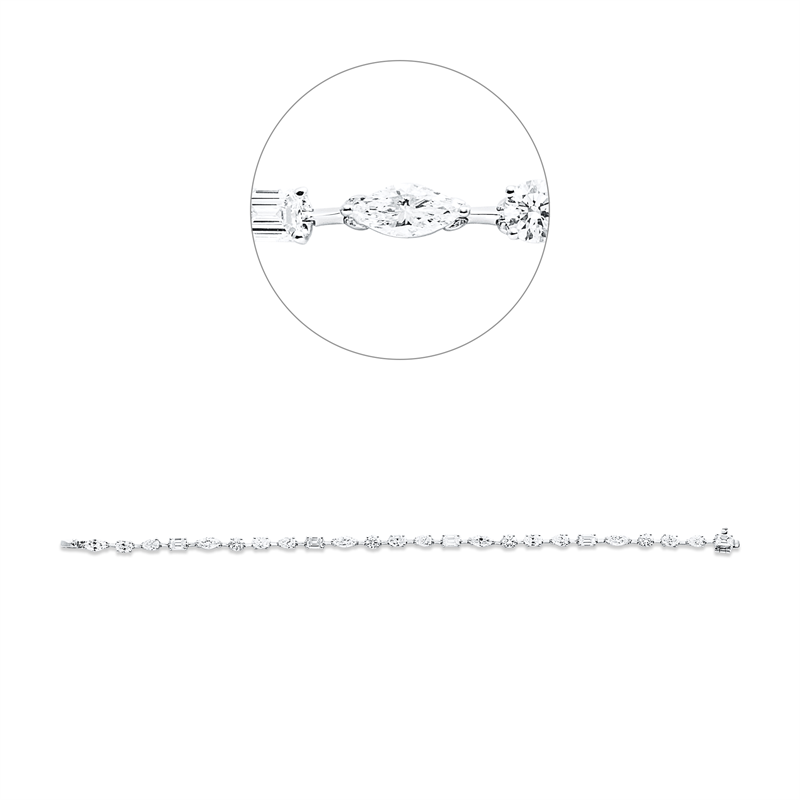 Armband    aus 750/-18 Karat Weißgold mit 24 Diamanten 5