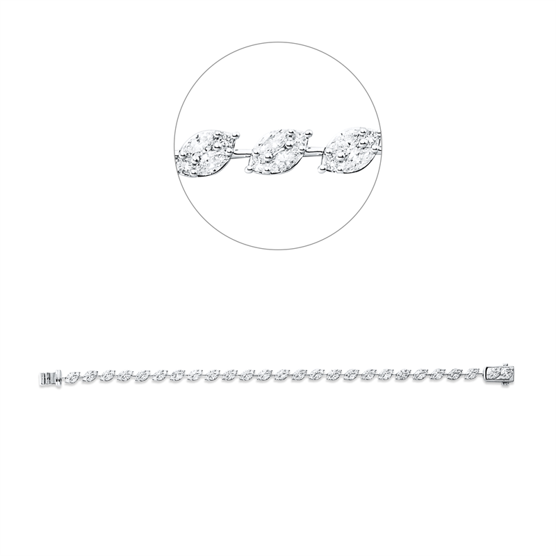 Armband    aus 750/-18 Karat Weißgold mit 104 Diamanten 3