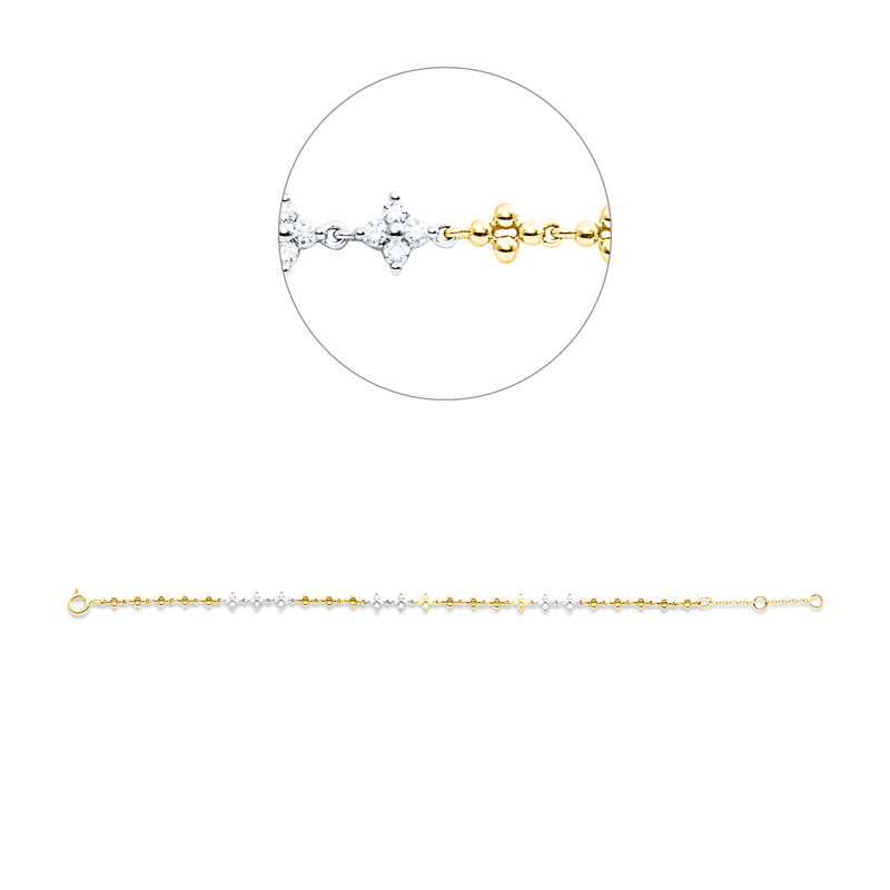 Armband    aus 750/-18 Karat Gelbgold / Weißgold mit 36 Diamanten 0