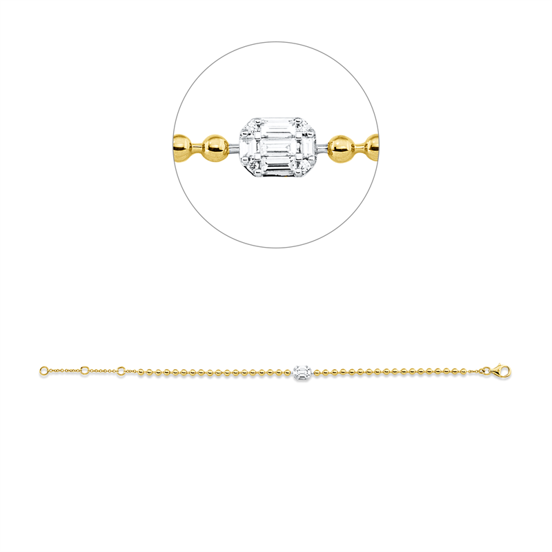 Armband    aus 750/-18 Karat Gelbgold / Weißgold mit 9 Diamanten 0