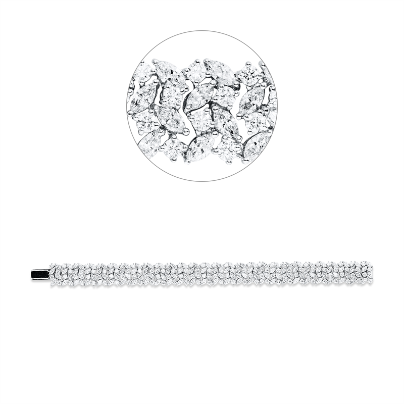 Armband    aus 750/-18 Karat Weißgold mit 224 Diamanten 14