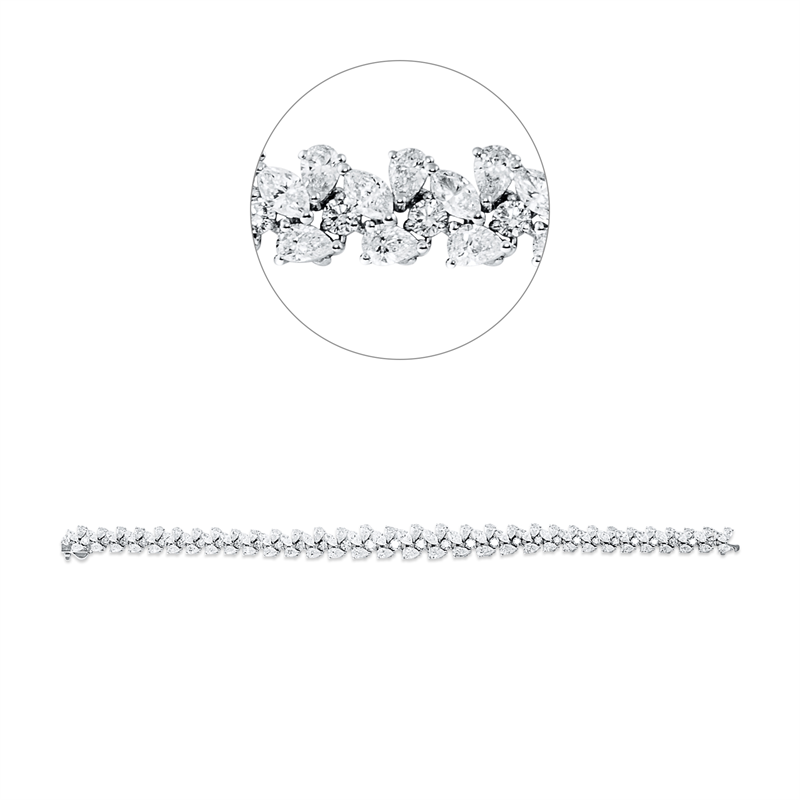 Armband    aus 750/-18 Karat Weißgold mit 128 Diamanten 12