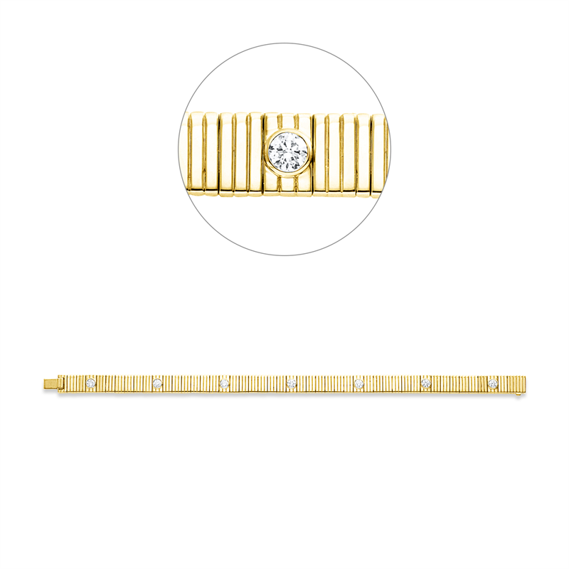 Armband    aus 750/-18 Karat Gelbgold mit 7 Diamanten 0