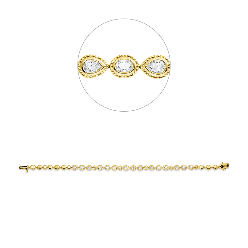 Armband    aus 750/-18 Karat Gelbgold mit 19 Diamanten 1