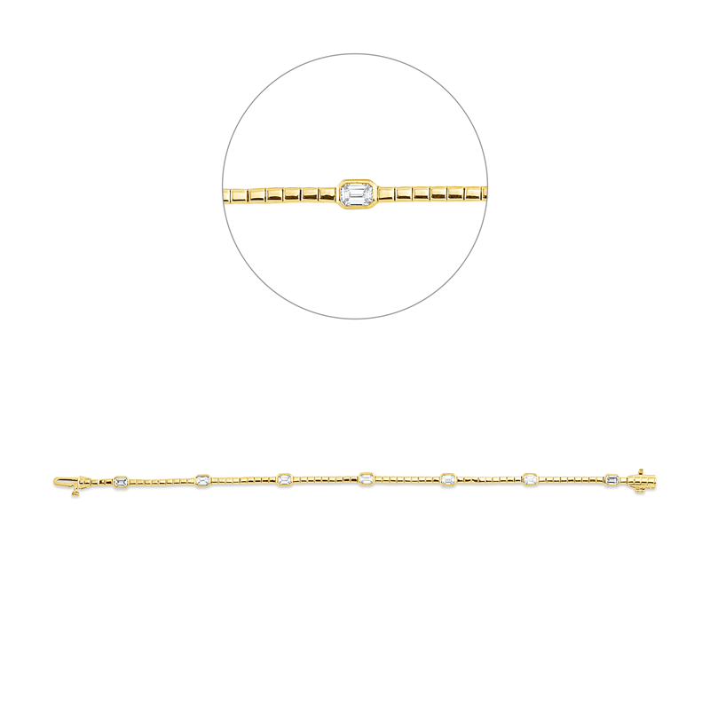 Armband    aus 750/-18 Karat Gelbgold mit 7 Diamanten 1