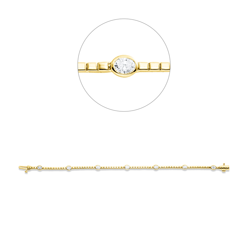 Armband    aus 750/-18 Karat Gelbgold mit 7 Diamanten 1