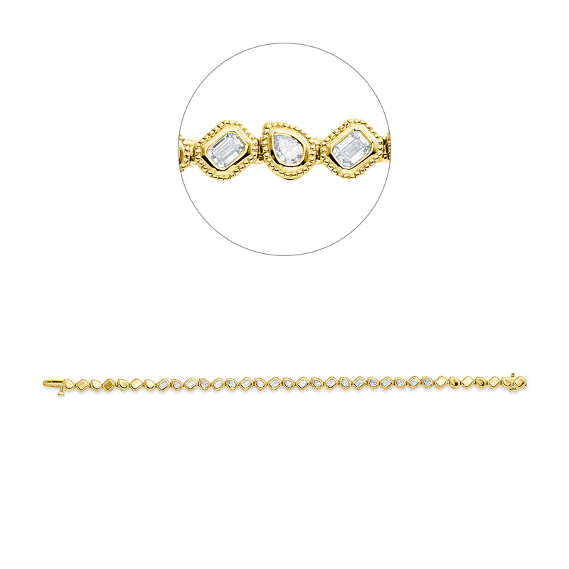 Armband    aus 750/-18 Karat Gelbgold mit 20 Diamanten 1