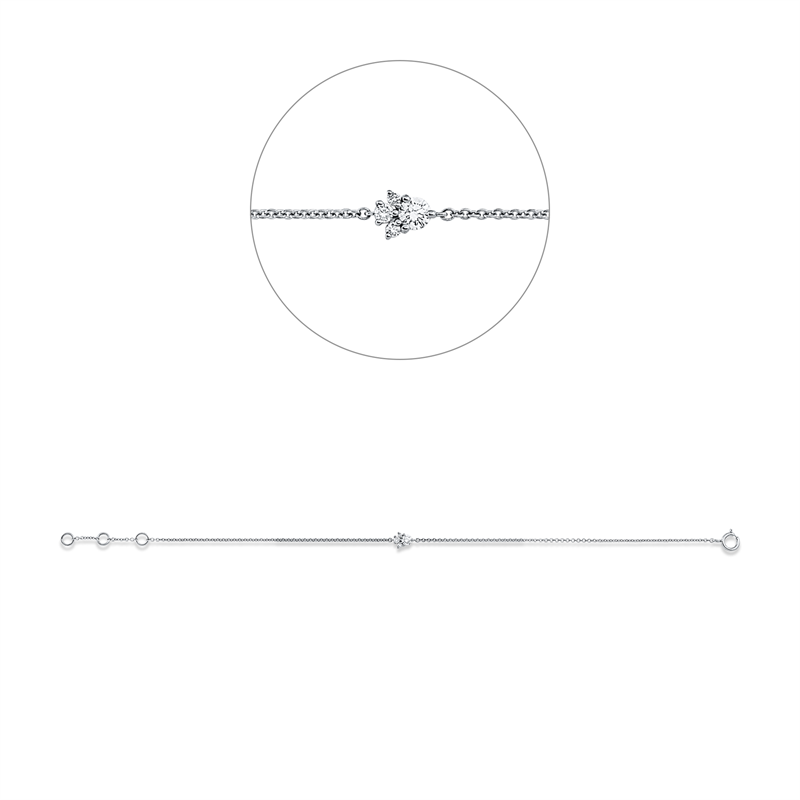 Armband    aus 750/-18 Karat Weißgold mit 4 Diamanten 0