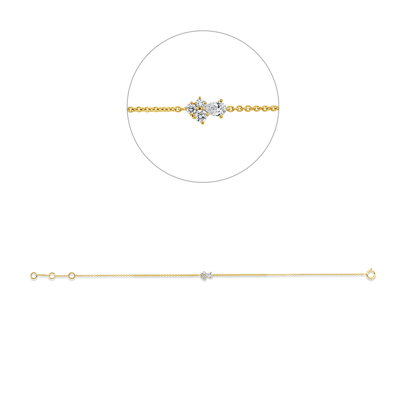 Armband    aus 750/-18 Karat Gelbgold mit 4 Diamanten 0