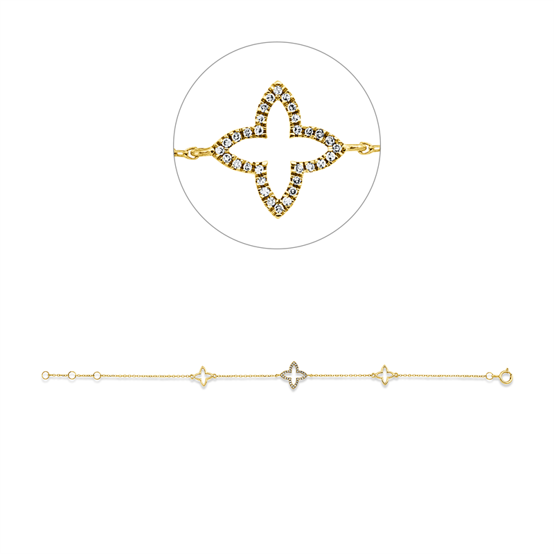 Armband    aus 750/-18 Karat Gelbgold mit 32 Diamanten 0