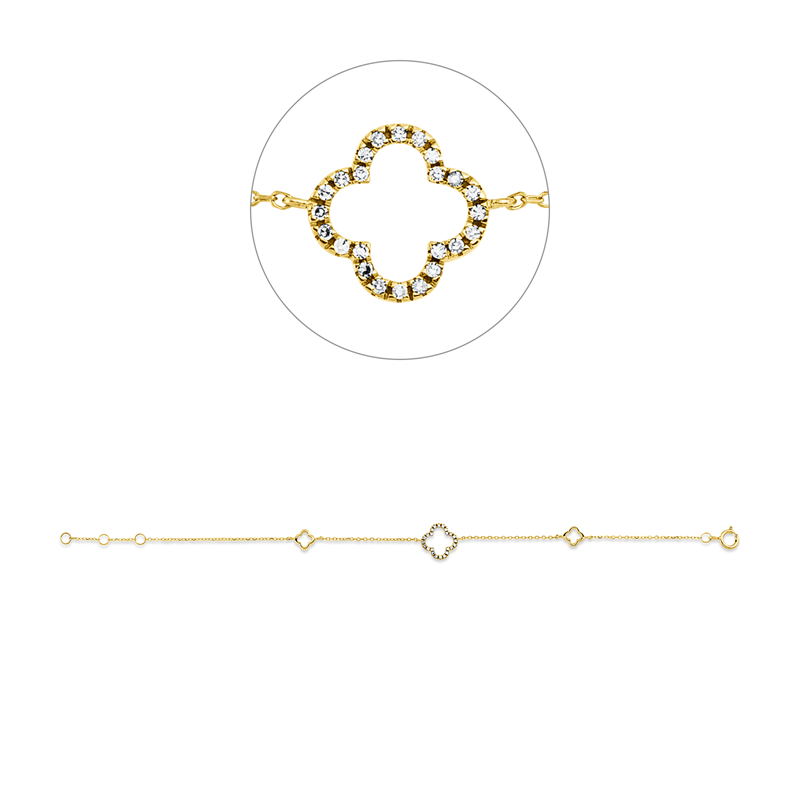 Armband    aus 750/-18 Karat Gelbgold mit 24 Diamanten 0