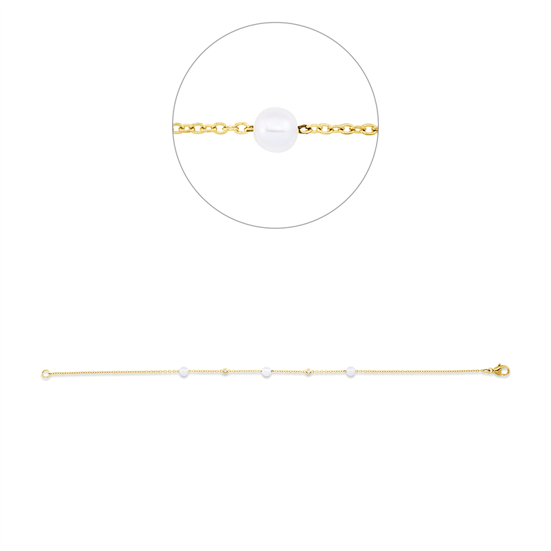 Armband   mit Süßwasserperle aus 750/-18 Karat Gelbgold mit 2 Diamanten 0