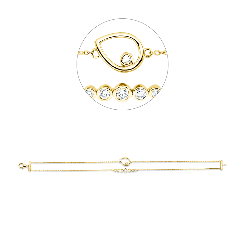 Armband    aus 750/-18 Karat Gelbgold mit 8 Diamanten 0
