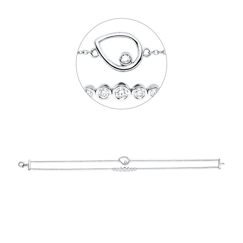Armband    aus 750/-18 Karat Weißgold mit 8 Diamanten 0