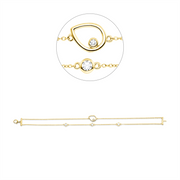 Armband    aus 750/-18 Karat Gelbgold mit 4 Diamanten 0