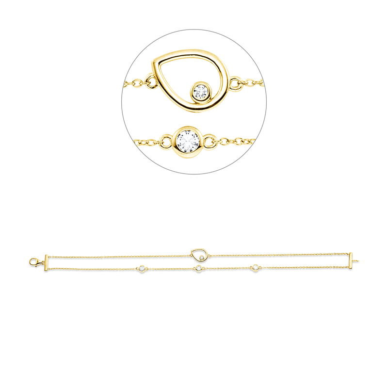 Armband    aus 750/-18 Karat Gelbgold mit 4 Diamanten 0