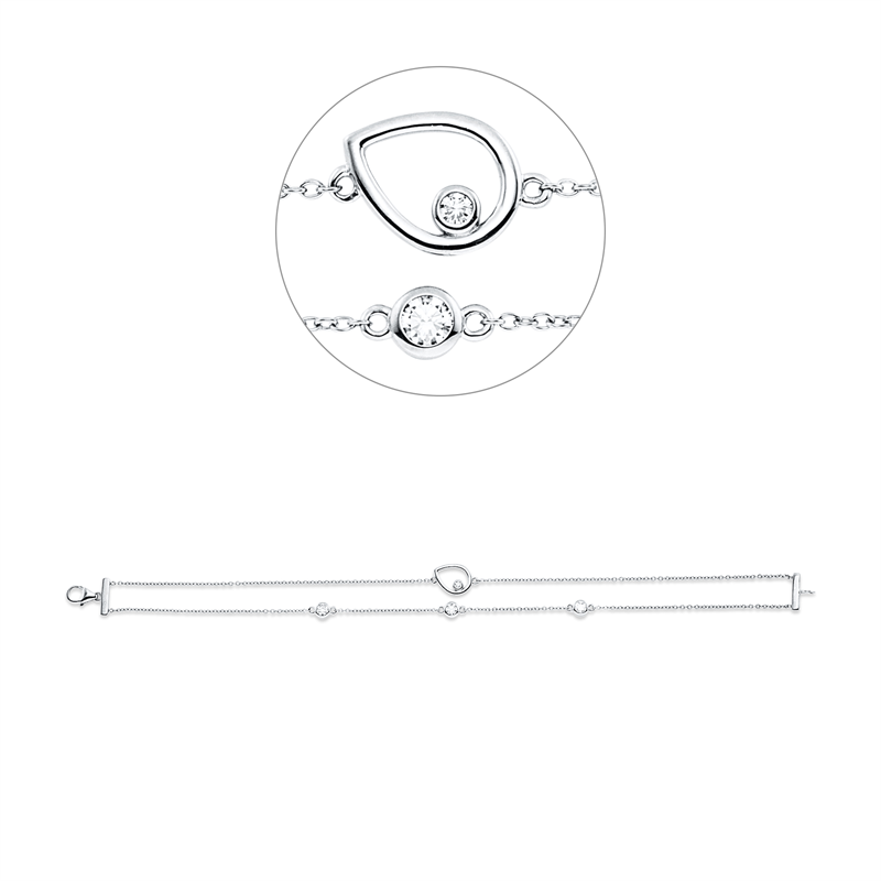 Armband    aus 750/-18 Karat Weißgold mit 4 Diamanten 0