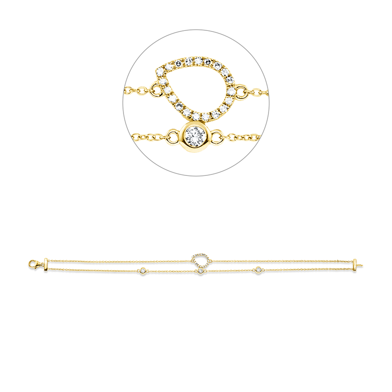 Armband    aus 750/-18 Karat Gelbgold mit 23 Diamanten 0