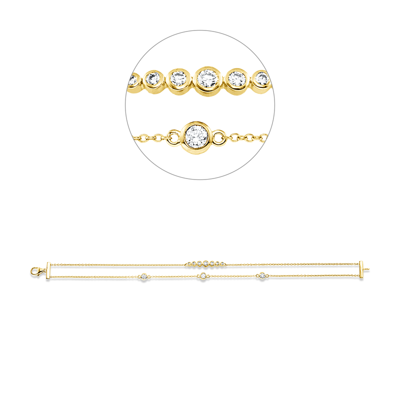 Armband    aus 750/-18 Karat Gelbgold mit 10 Diamanten 0