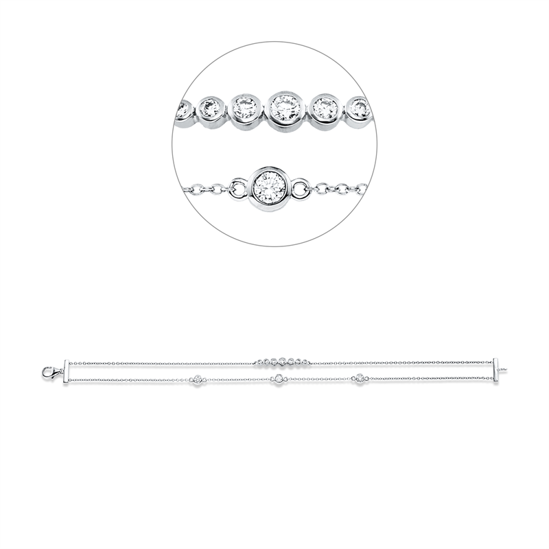 Armband    aus 750/-18 Karat Weißgold mit 10 Diamanten 1