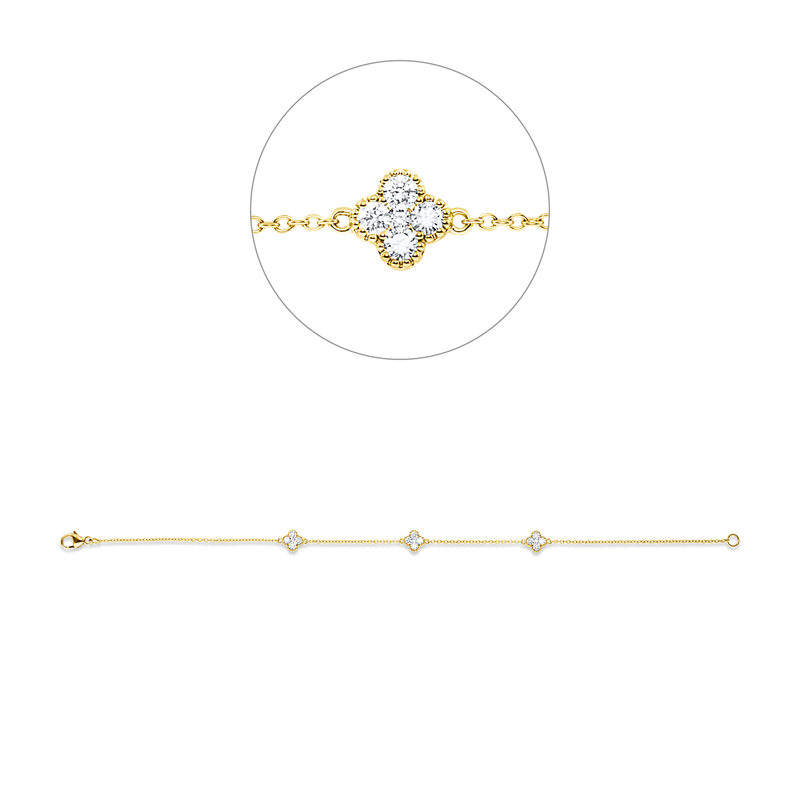 Armband    aus 750/-18 Karat Gelbgold mit 15 Diamanten 0