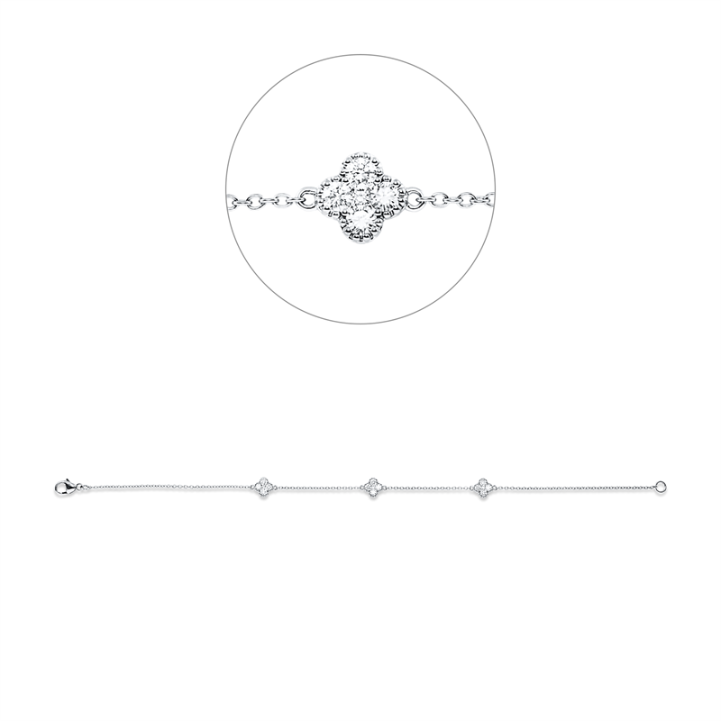Armband    aus 750/-18 Karat Weißgold mit 15 Diamanten 0