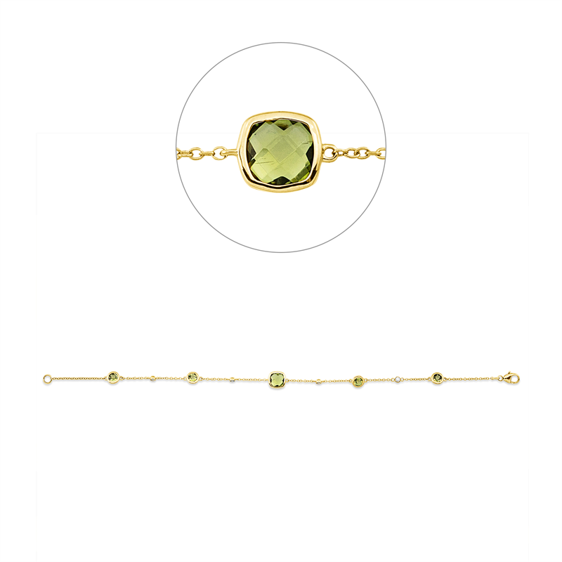  mit Peridot  aus 750/-18 Karat Gelbgold mit 4 Diamanten 0