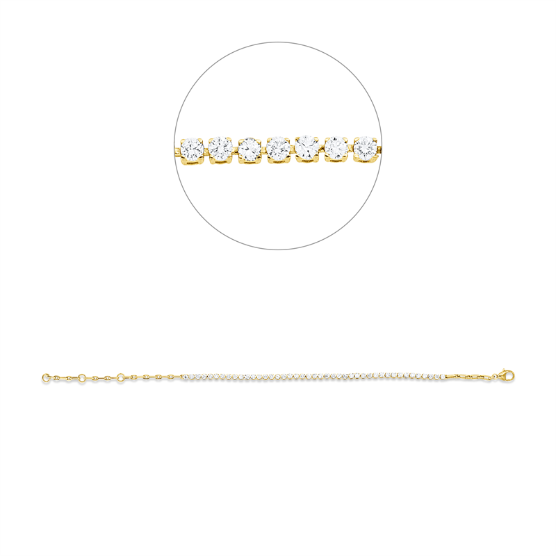Armband    aus 750/-18 Karat Gelbgold mit 43 Diamanten 1