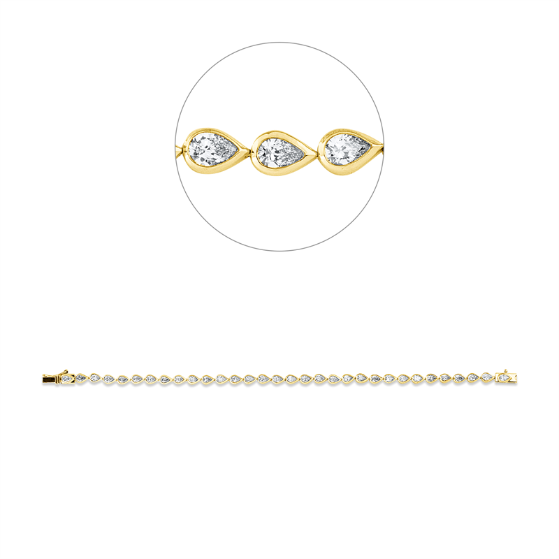 Armband    aus 750/-18 Karat Gelbgold / Weißgold mit 32 Diamanten 3