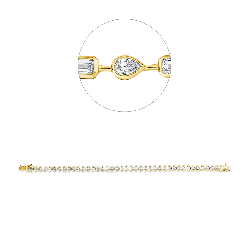 Armband    aus 750/-18 Karat Gelbgold / Weißgold mit 42 Diamanten 4