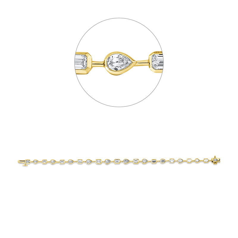 Armband    aus 750/-18 Karat Gelbgold / Weißgold mit 22 Diamanten 3