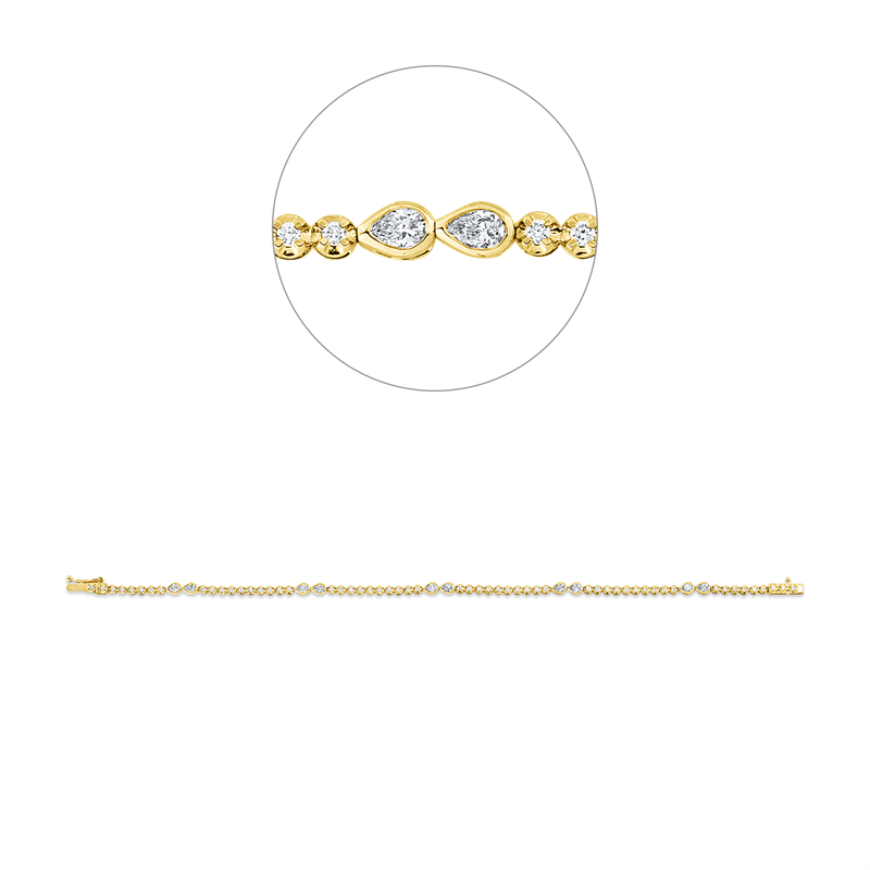 Armband    aus 750/-18 Karat Gelbgold / Weißgold mit 67 Diamanten 1