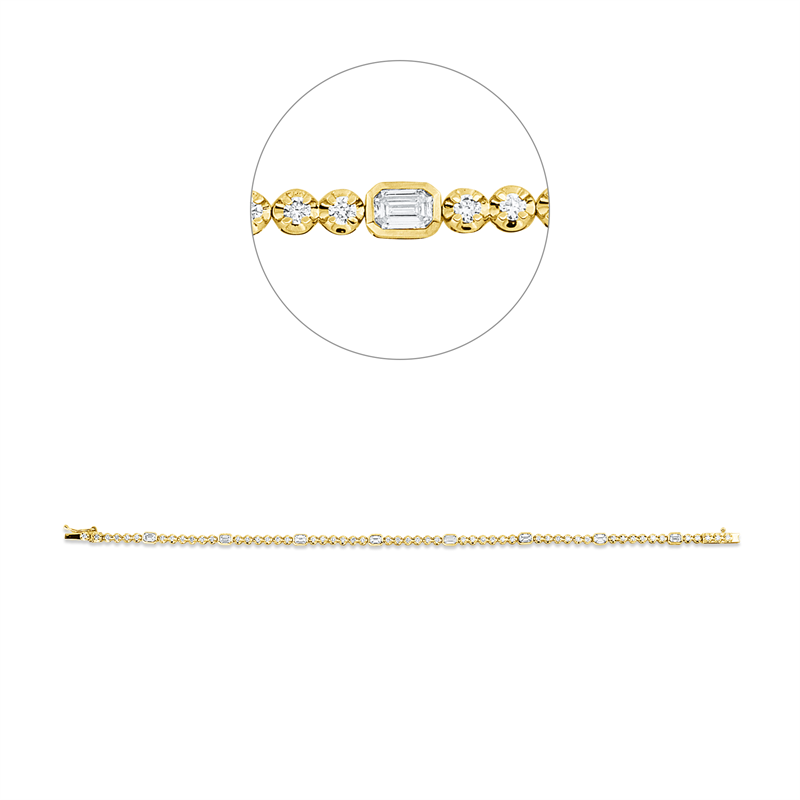 Armband    aus 750/-18 Karat Gelbgold / Weißgold mit 61 Diamanten 1