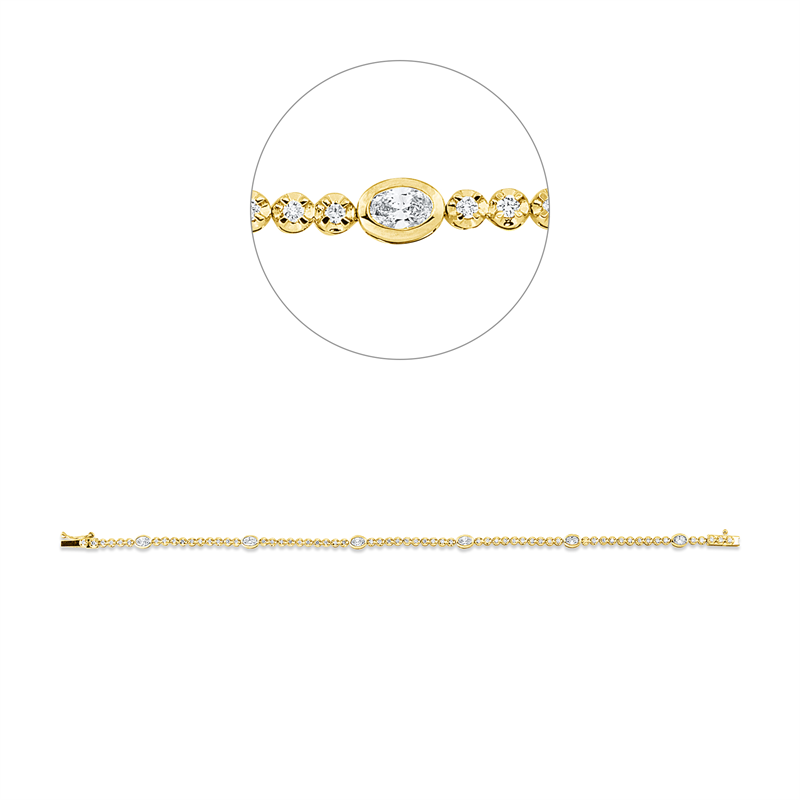 Armband    aus 750/-18 Karat Gelbgold / Weißgold mit 67 Diamanten 1