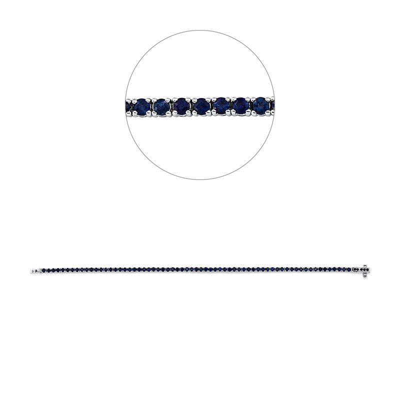 Armband mit Saphir  aus 585/-14 Karat Weißgold  