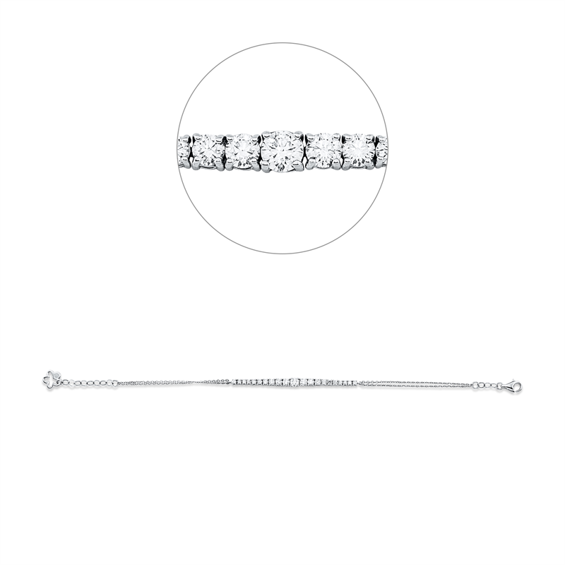 Armband    aus 585/-14 Karat Weißgold mit 21 Diamanten 0