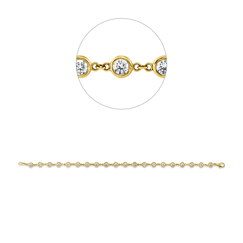 Armband    aus 585/-14 Karat Gelbgold mit 20 Diamanten 2