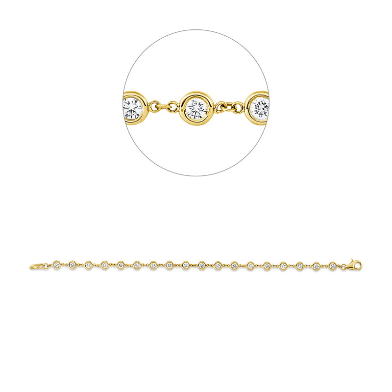 Armband    aus 585/-14 Karat Gelbgold mit 18 Diamanten 1