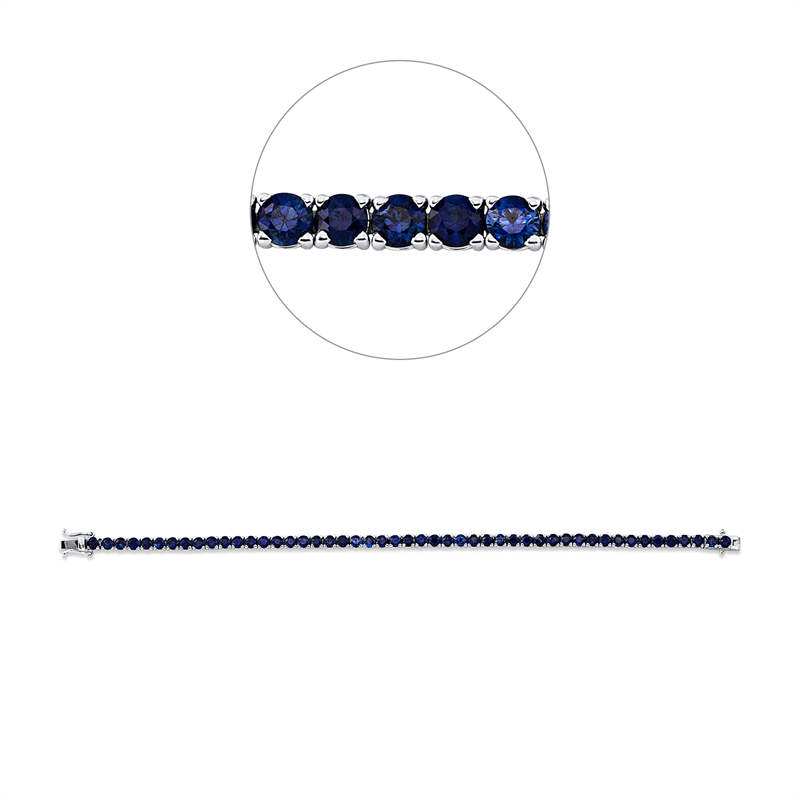 Armband mit Saphir  aus 585/-14 Karat Weißgold  