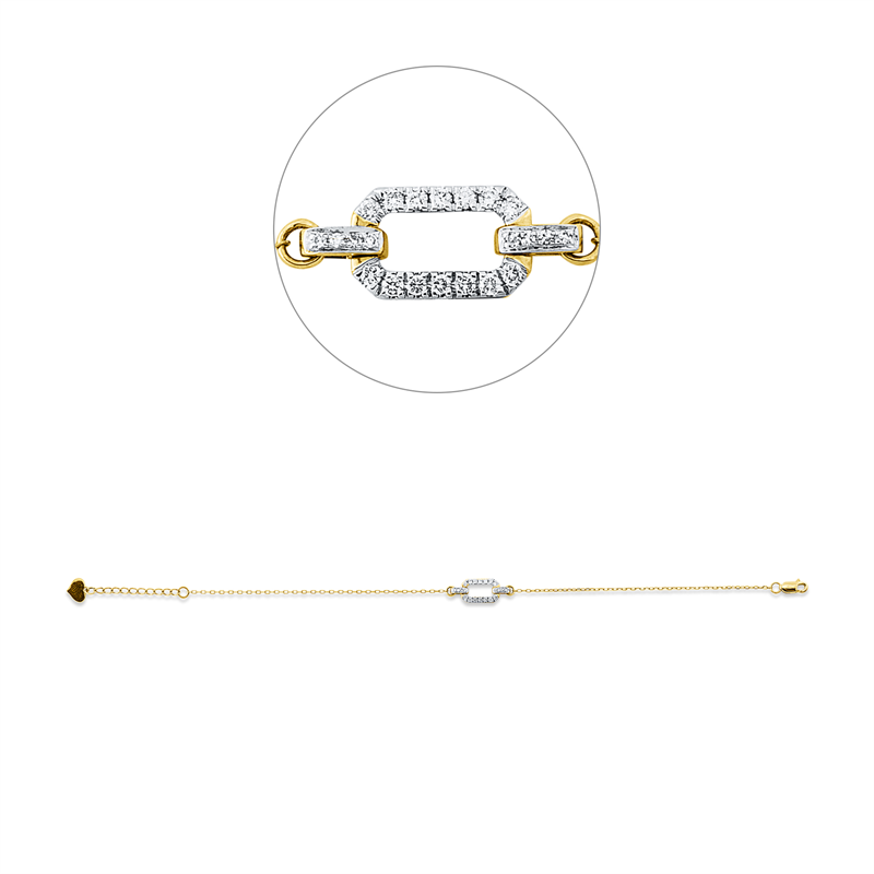 Armband    aus 585/-14 Karat Gelbgold / Weißgold mit 22 Diamanten 0