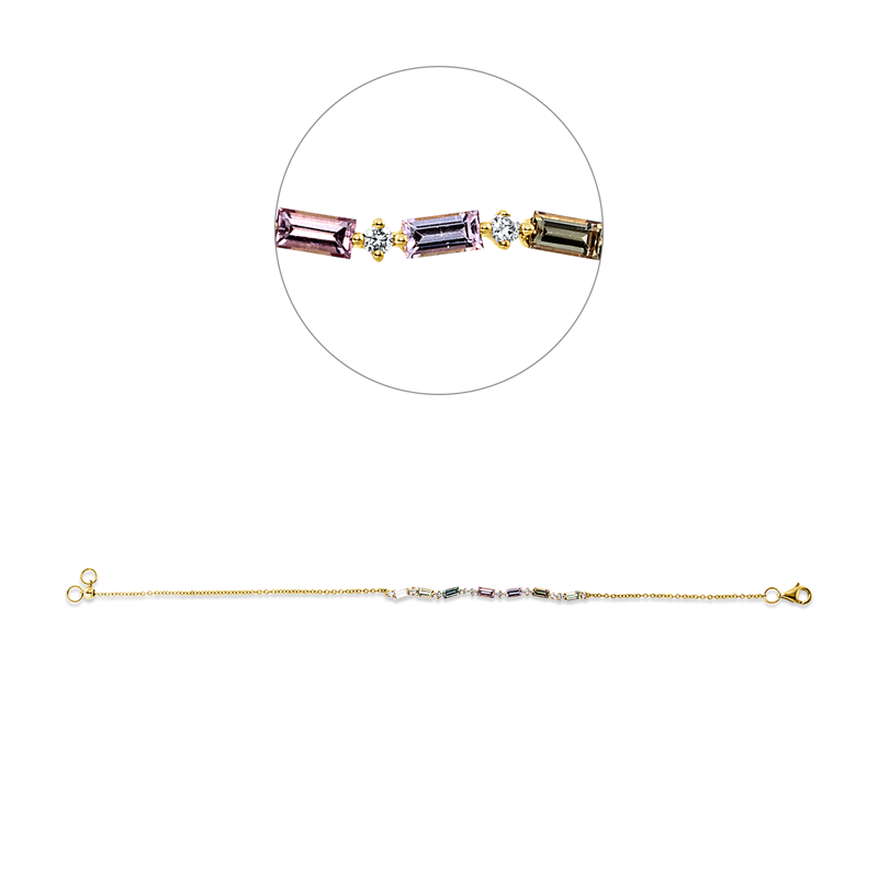 Armband mit Saphir  aus 750/-18 Karat Gelbgold mit 10 Diamanten 0