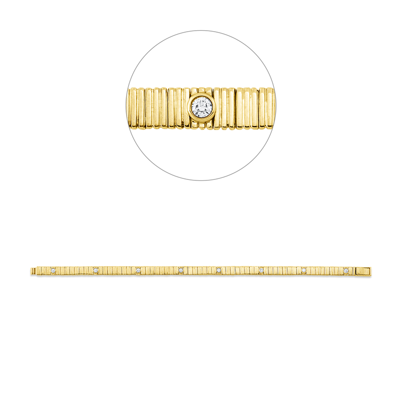 Armband    aus 585/-14 Karat Gelbgold mit 8 Diamanten 0