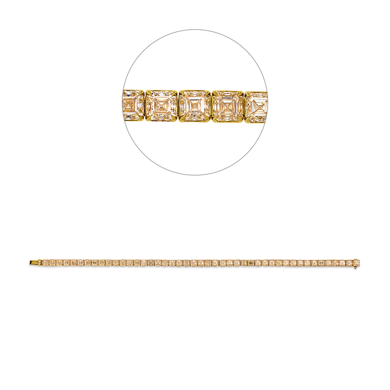 Armband    aus 750/-18 Karat Gelbgold mit 47 Diamanten 15