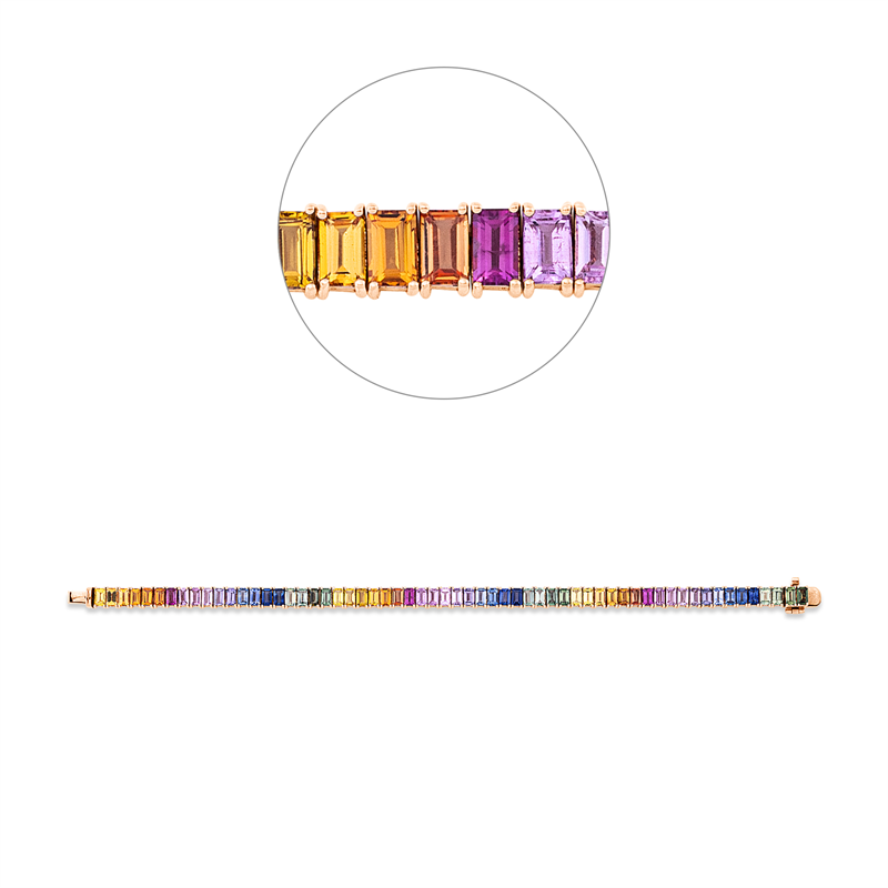 Armband mit Saphir  aus 750/-18 Karat Rotgold  